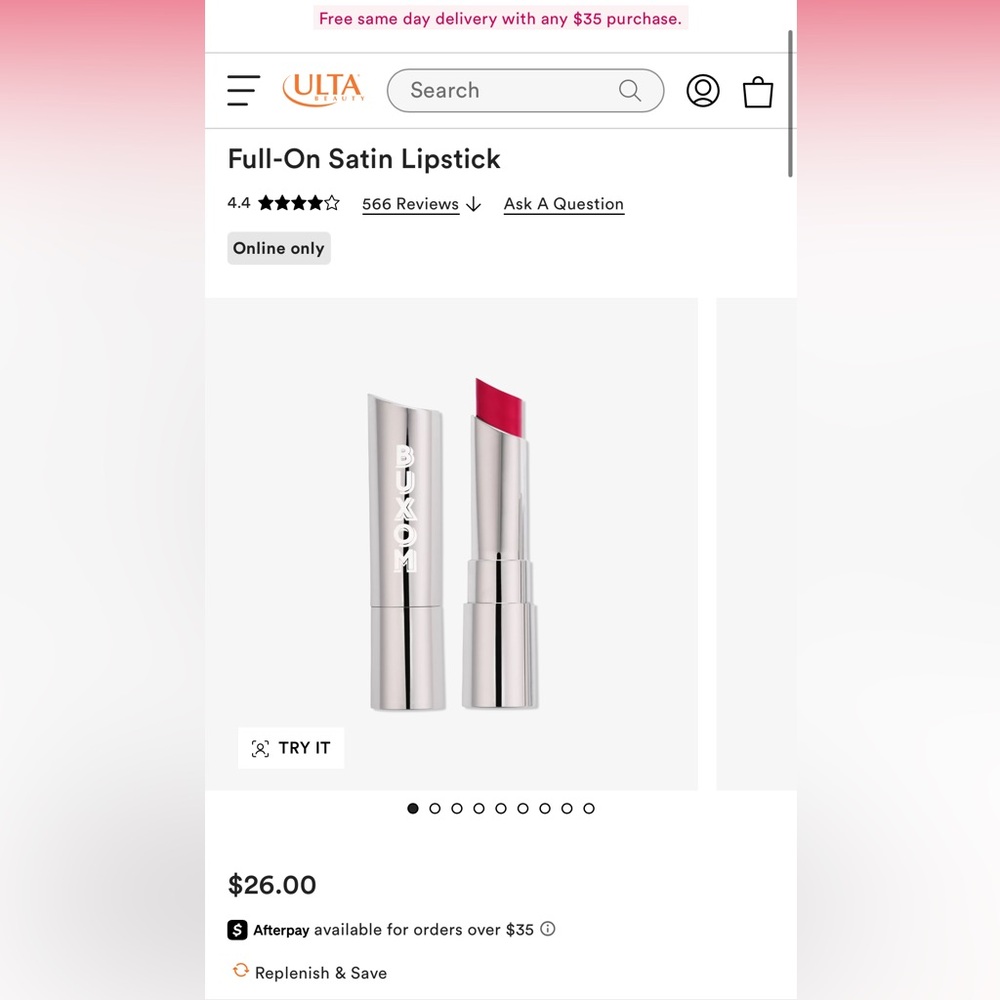 Buxom Full-On Plumping Satin Lipstick - Red My Lips - Picture 3 of 3